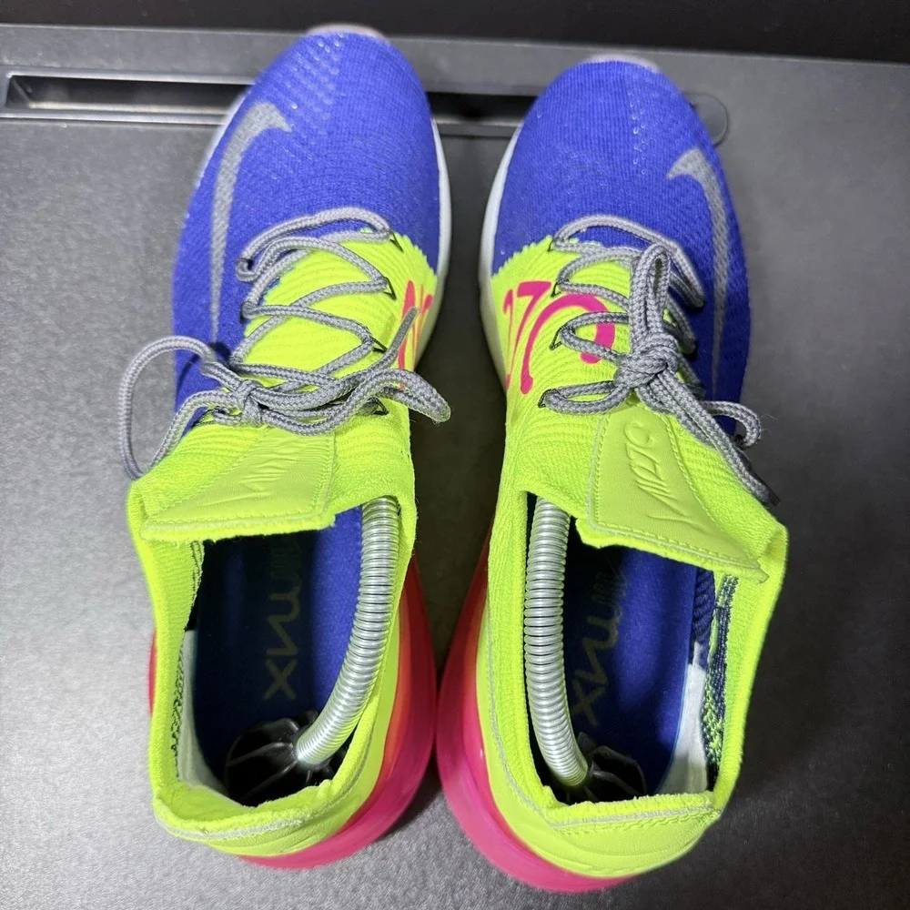 Nike Air Max 270 Flyknit Shoes Purple Volt Pink Mens Size 10 Shoe AO1023-501‎ - Picture 12 of 16